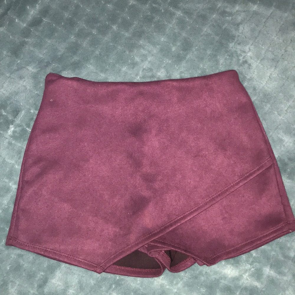 Suede Cross Mini Skirt